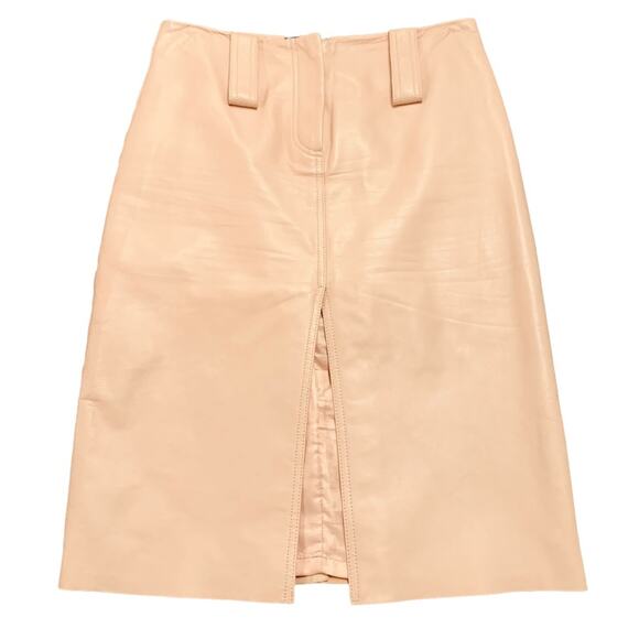 DKNY womens blush leather pencil skirt size 2 - jacket available too - Picture 1 of 5
